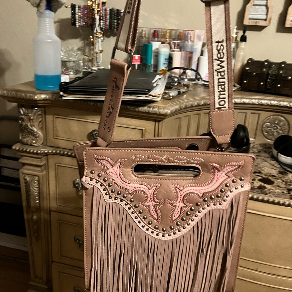 Montana West Brown Crossbody Bag with Fringe and Western Design